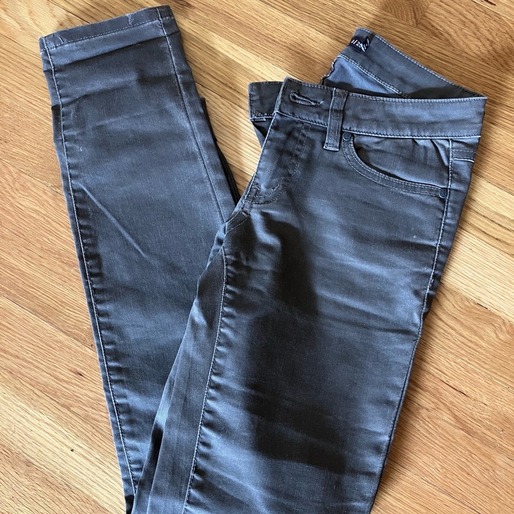 Prana, Mid rise, skinny denim, Size 0/25, grey/brown